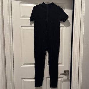 Black Short Sleeve Jumpsuit